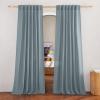 imageNICETOWN Linen Semi Sheer Curtains 72 inches Long Rod Pocket amp Back Tab Thick Flax Linen Weave Drapes Privacy Added with Light Filtering for BedroomFarmhouse Cream W55 x L72 2 PanelsStone Blue