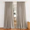 imageNICETOWN Linen Semi Sheer Curtains 72 inches Long Rod Pocket amp Back Tab Thick Flax Linen Weave Drapes Privacy Added with Light Filtering for BedroomFarmhouse Cream W55 x L72 2 PanelsTaupe