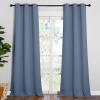 imageNICETOWN Living Room Blackout Curtains 90 inches Long Thermal Insulated Noise Reducing Curtains for Unicorn Theam Kids Room Stone Blue 42 inches Wide 1 Pair