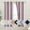 imageNICETOWN Pink Vintage Linen 100 Blackout Curtains for Dining Room Thermal Insulated Curtains 54 Long Noise Reducing Window Treatment Drapes for Kitchen 42 Wide Per Panel Set of 2