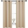 imageNICETOWN Room Darkening Curtain Panels for Living Room Thermal Insulated Grommet Room Darkening DraperiesDrapes for Window Biscotti Beige 2 Panels W34 x L63 Inch