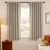 imageNICETOWN ScratchProof 100 Blackout Grey Curtains 84 inches Long HighDensity Linen Blend Window Treatments Rod Pocket amp Back Tab Thermal Drapes for Bedroom W52 x L84 2 PanelsBeige