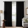imageNICETOWN ScratchProof 100 Blackout Grey Curtains 84 inches Long HighDensity Linen Blend Window Treatments Rod Pocket amp Back Tab Thermal Drapes for Bedroom W52 x L84 2 PanelsBlack