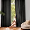 imageNICETOWN White Privacy Sheer Curtains 84 inches Long NonSeeThrough Curtains 4 Panels for Kitchen Bathroom Light Filtering Elegant Opaque Window Drapes Rod Pocket Top W42 x L84 in per PanelBlack