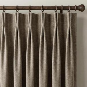 imageNICETOWN 395GSM Linen Pinch Pleated Vintage Olive Green Curtains 90 inch Long with Hooks  Room Darkening Wrinkle Resistant Drapes for Dining Room amp Bedroom Modern Home Decor 40 Wide 2 PanelsFrench Taupe