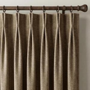 imageNICETOWN 395GSM Linen Pinch Pleated Vintage Olive Green Curtains 90 inch Long with Hooks  Room Darkening Wrinkle Resistant Drapes for Dining Room amp Bedroom Modern Home Decor 40 Wide 2 PanelsHazelnut Brown