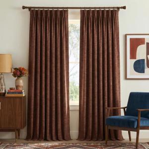 imageNICETOWN 395GSM Linen Pinch Pleated Vintage Olive Green Curtains 90 inch Long with Hooks  Room Darkening Wrinkle Resistant Drapes for Dining Room amp Bedroom Modern Home Decor 40 Wide 2 PanelsEarthy Terracotta
