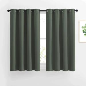 imageNICETOWN Bedroom Blackout Curtains amp Drapes  Window Treatment Thermal Insulated Solid Grommet Voice Reducing for KitchenNursery Dark Mallard 1 Pair W52 x L54