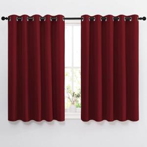 imageNICETOWN Blackout Draperies Curtain Panels  Thermal Insulated Solid Grommet Blackout CurtainsPanelsDrapes for Living RoomBurgundy Red 1 Pair 66 by 54Inch