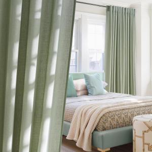 imageNICETOWN Linen Semi Sheer Curtains 72 inches Long Rod Pocket amp Back Tab Thick Flax Linen Weave Drapes Privacy Added with Light Filtering for BedroomFarmhouse Cream W55 x L72 2 PanelsGreyish Green