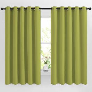 imageNICETOWN Room Darkening Draperies Curtains Panels  Window Treatment Thermal Insulated Solid Grommet Room Darkening CurtainsPanelsDrapes for Bedroom Fresh Green Set of 2 66 by 66 Inch