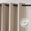 imageNICETOWN 100 Blackout Curtains for Bedroom 96 Inches Long 2 Panels Set Grey Grommet Thermal Insulated Flax Textured Full Light Blocking Window Draperies for Living Room 52 WNatural