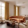 imageNICETOWN 100 Blackout Curtains for Bedroom 96 Inches Long 2 Panels Set Grey Grommet Thermal Insulated Flax Textured Full Light Blocking Window Draperies for Living Room 52 WMustard Yellow