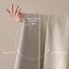 imageNICETOWN 100 Blackout Curtains for Bedroom 96 Inches Long 2 Panels Set Grey Grommet Thermal Insulated Flax Textured Full Light Blocking Window Draperies for Living Room 52 WBeige