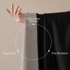 imageNICETOWN 100 Blackout Curtains for Bedroom 96 Inches Long 2 Panels Set Grey Grommet Thermal Insulated Flax Textured Full Light Blocking Window Draperies for Living Room 52 WBlack