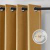 imageNICETOWN 100 Blackout Curtains for Bedroom 96 Inches Long 2 Panels Set Grey Grommet Thermal Insulated Flax Textured Full Light Blocking Window Draperies for Living Room 52 WMustard Yellow