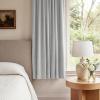 imageNICETOWN 100 Blackout Curtains for Bedroom 96 Inches Long 2 Panels Set Grey Grommet Thermal Insulated Flax Textured Full Light Blocking Window Draperies for Living Room 52 WCloudy Grey