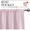 imageNICETOWN Bedroom Curtains Room Darkening Draperies Window Curtain Panels Thermal Insulated Room Darkening Curtains Lavender Pink 2 Panels W34 x L63