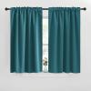 imageNICETOWN Blackout Curtain Panels for Kitchen  Sea Teal Color 42x30 inch 2 Panels Set Room Darkening Blackout Drapes for Window