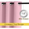 imageNICETOWN Blackout Living Room Curtains 90 inches Long  Energy Saving Thermal Insulated Sound Dampening Grommet Room Darkening Window Treatments for Bedroom Crystal Pink 2 Panels W46 x L90