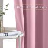 imageNICETOWN Blackout Living Room Curtains 90 inches Long  Energy Saving Thermal Insulated Sound Dampening Grommet Room Darkening Window Treatments for Bedroom Crystal Pink 2 Panels W46 x L90