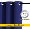 imageNICETOWN Blackout Living Room Curtains Extra Wide Triple Weave Grommet Top Thermal Insulated Window Treatment Light Blocking Panels for PatioPorch Navy Blue W80 x L84 Set of 2