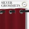 imageNICETOWN Burgundy Red Blackout Curtains 48 inches Length for Laundry Room 2 Panels 42 Wide Thermal Insulated Decoration Drapes for Short Window