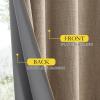 imageNICETOWN Burlap Vintage Open Linen Weave Flax Thermal Curtains 100 Blackout Curtains 102 Long for Dining Room Soundproof Window Treatment Drapes for Home Office 62 Wide Per Panel Set of 2