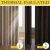 imageNICETOWN Burlap Vintage Open Linen Weave Flax Thermal Curtains 100 Blackout Curtains 102 Long for Dining Room Soundproof Window Treatment Drapes for Home Office 62 Wide Per Panel Set of 2