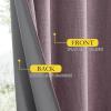 imageNICETOWN Chaise Mauve Vintage Linen 100 Blackout Curtains for Living Room Thermal Insulated Curtains 48 Long Noise Reducing Window Treatment Drapes for Hall Room 52 Wide Per Panel Set of 2