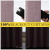 imageNICETOWN Chaise Mauve Vintage Linen 100 Blackout Curtains for Living Room Thermal Insulated Curtains 48 Long Noise Reducing Window Treatment Drapes for Hall Room 52 Wide Per Panel Set of 2