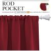 imageNICETOWN Christmas Burgundy Curtains Blackout Drape Panels  Lights Block Out Window Treatment Short Curtain Sets for Loft and Basement Decoration Set of 2 34 by 45Inch