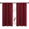 imageNICETOWN Christmas Burgundy Curtains Blackout Drape Panels  Lights Block Out Window Treatment Short Curtain Sets for Loft and Basement Decoration Set of 2 34 by 45Inch