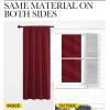imageNICETOWN Christmas Burgundy Red Curtains Blackout Drape Panels  Lights Block Out Window Treatment Short Curtain Sets for Loft and Basement Decoration Set of 2 34 by 54Inch