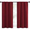 imageNICETOWN Christmas Burgundy Red Curtains Blackout Drape Panels  Lights Block Out Window Treatment Short Curtain Sets for Loft and Basement Decoration Set of 2 34 by 54Inch