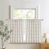 imageNICETOWN Farmhouse Geometric Curtains 96 inches Long Natural Linen Semi Sheer 250GSM Diamond Pattern Pocket amp Back Tab Window Treatments Light Filtering for Living Room W52 x L96 2 PanelsNatural