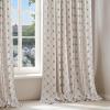 imageNICETOWN Farmhouse Geometric Curtains 96 inches Long Natural Linen Semi Sheer 250GSM Diamond Pattern Pocket amp Back Tab Window Treatments Light Filtering for Living Room W52 x L96 2 PanelsTaupe