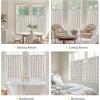 imageNICETOWN Farmhouse Geometric Curtains 96 inches Long Natural Linen Semi Sheer 250GSM Diamond Pattern Pocket amp Back Tab Window Treatments Light Filtering for Living Room W52 x L96 2 PanelsNatural