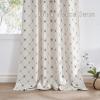 imageNICETOWN Farmhouse Geometric Curtains 96 inches Long Natural Linen Semi Sheer 250GSM Diamond Pattern Pocket amp Back Tab Window Treatments Light Filtering for Living Room W52 x L96 2 PanelsNatural