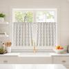 imageNICETOWN Farmhouse Geometric Curtains 96 inches Long Natural Linen Semi Sheer 250GSM Diamond Pattern Pocket amp Back Tab Window Treatments Light Filtering for Living Room W52 x L96 2 PanelsNatural