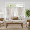 imageNICETOWN Farmhouse Geometric Curtains 96 inches Long Natural Linen Semi Sheer 250GSM Diamond Pattern Pocket amp Back Tab Window Treatments Light Filtering for Living Room W52 x L96 2 PanelsNatural