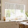 imageNICETOWN Farmhouse Geometric Curtains 96 inches Long Natural Linen Semi Sheer 250GSM Diamond Pattern Pocket amp Back Tab Window Treatments Light Filtering for Living Room W52 x L96 2 PanelsNatural