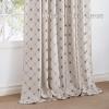 imageNICETOWN Farmhouse Geometric Curtains 96 inches Long Natural Linen Semi Sheer 250GSM Diamond Pattern Pocket amp Back Tab Window Treatments Light Filtering for Living Room W52 x L96 2 PanelsTaupe