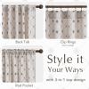 imageNICETOWN Farmhouse Geometric Curtains 96 inches Long Natural Linen Semi Sheer 250GSM Diamond Pattern Pocket amp Back Tab Window Treatments Light Filtering for Living Room W52 x L96 2 PanelsTaupe