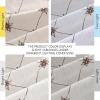 imageNICETOWN Farmhouse Geometric Curtains 96 inches Long Natural Linen Semi Sheer 250GSM Diamond Pattern Pocket amp Back Tab Window Treatments Light Filtering for Living Room W52 x L96 2 PanelsNatural
