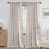 imageNICETOWN Farmhouse Geometric Curtains 96 inches Long Natural Linen Semi Sheer 250GSM Diamond Pattern Pocket amp Back Tab Window Treatments Light Filtering for Living Room W52 x L96 2 PanelsTaupe