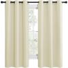 imageNICETOWN Kitchen Curtains for Decoration Thermal Insulated Grommet Room Darkening DraperiesPanels for Laundry Beige 2 Panels W42 x L68 inches