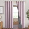 imageNICETOWN Pink Vintage Linen 100 Blackout Curtains for Living Room Thermal Insulated Curtains 84 Long Noise Reducing Window Treatment Drapes for Hall Room 52 Wide Per Panel Set of 2