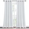 imageNICETOWN Room Darkening Curtain Panels 2 Panels 55 inches W x 102 inches Greyish White Home Fashion Ring Top Thermal Insulated Room Darkening Curtains for BedroomNursery
