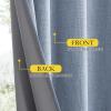 imageNICETOWN Stone Blue Vintage Linen 100 Blackout Curtains for Living Room Thermal Insulated Curtains 45 Long Noise Reducing Window Treatment Drapes for Hall Room 52 Wide Per Panel Set of 2
